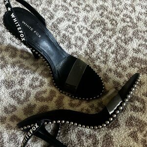 White Fox Strap Heels